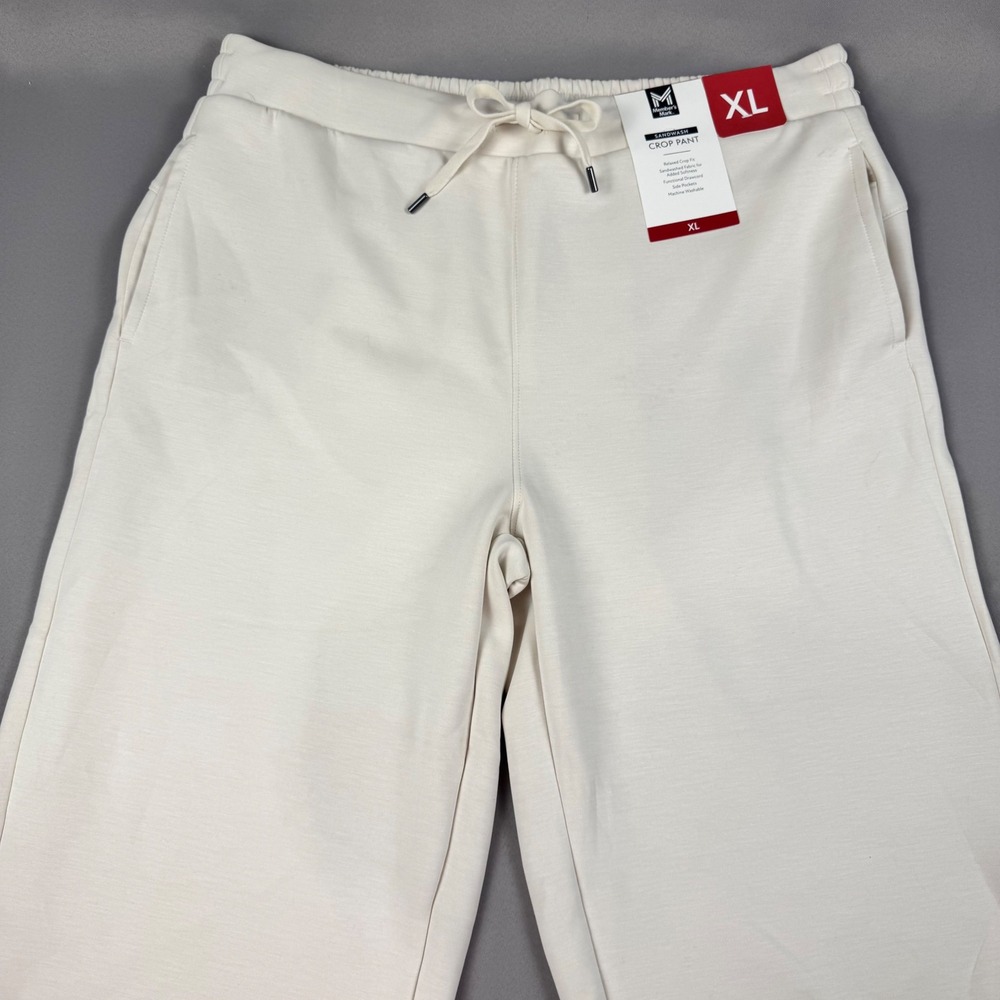 Member's Mark Sandwash Crop Pant XL Cream Relaxed Fit‎ Wide Leg Lounge Pants NWT